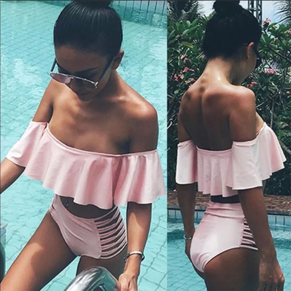 𝅺off Shoulder High Waisted Bikini
